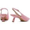 image:imageMostrin Kitten Heels for Women Pointed Toe Pumps Patent Leather Low Heel Slingback Heels with Buckle Dress Shoes for Dating Party WorkingPink 06