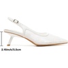 image:imageMostrin Kitten Heels for Women Pointed Toe Pumps Patent Leather Low Heel Slingback Heels with Buckle Dress Shoes for Dating Party WorkingWhite Lace 06