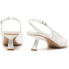 image:imageMostrin Kitten Heels for Women Pointed Toe Pumps Patent Leather Low Heel Slingback Heels with Buckle Dress Shoes for Dating Party WorkingWhite Lace 06