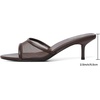 image:imageMostrin Kitten Heels for Women Pointed Toe Vintage Mules Heels Sexy Slip on Stiletto Backless Sandals for Party Wedding DailyBrown Mesh