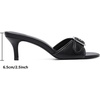 image:imageMostrin Kitten Heels for Women Summer Mules Heels Stiletto Heeled Sandals Slip On Backless Dressy Womens SandalsBlack