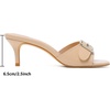image:imageMostrin Kitten Heels for Women Summer Mules Heels Stiletto Heeled Sandals Slip On Backless Dressy Womens SandalsNude
