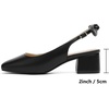 image:imageMostrin Womens Chunky Low Heels DOrsay Slingback Block Heel Pumps Closed Square Toe Dress Shoes for Work Office Daily WeddingBlack Pu 05