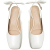 image:imageMostrin Womens Chunky Low Heels DOrsay Slingback Block Heel Pumps Closed Square Toe Dress Shoes for Work Office Daily WeddingCream White 05