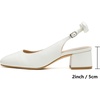 image:imageMostrin Womens Chunky Low Heels DOrsay Slingback Block Heel Pumps Closed Square Toe Dress Shoes for Work Office Daily WeddingCream White 05