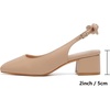 image:imageMostrin Womens Chunky Low Heels DOrsay Slingback Block Heel Pumps Closed Square Toe Dress Shoes for Work Office Daily WeddingNude Pu 05
