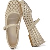 image:imageMostrin Ballet Flats Woven Mary Jane Shoes Women Ballerina Flats Mesh Closed Toe Spring Summer Shoes Casual DressyWheat