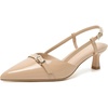 image:imageMostrin Kitten Heels for Women Pointed Toe Pumps Patent Leather Low Heel Slingback Heels with Buckle Dress Shoes for Dating Party WorkingNude 04
