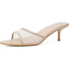 image:imageMostrin Kitten Heels for Women Pointed Toe Vintage Mules Heels Sexy Slip on Stiletto Backless Sandals for Party Wedding DailyNude Mesh