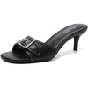 image:imageMostrin Kitten Heels for Women Summer Mules Heels Stiletto Heeled Sandals Slip On Backless Dressy Womens SandalsBlack