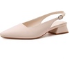 image:imageMostrin Womens Chunky Low Heels DOrsay Slingback Block Heel Pumps Closed Square Toe Dress Shoes for Work Office Daily WeddingBeige 03