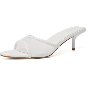 image:imageMostrin Kitten Heels for Women Pointed Toe Vintage Mules Heels Sexy Slip on Stiletto Backless Sandals for Party Wedding DailyWhite Mesh