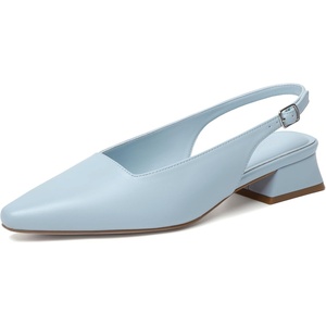 image:imageMostrin Womens Chunky Low Heels DOrsay Slingback Block Heel Pumps Closed Square Toe Dress Shoes for Work Office Daily WeddingLightblue 03