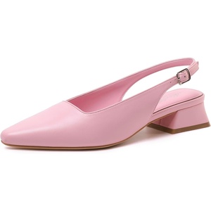 image:imageMostrin Womens Chunky Low Heels DOrsay Slingback Block Heel Pumps Closed Square Toe Dress Shoes for Work Office Daily WeddingPink 03