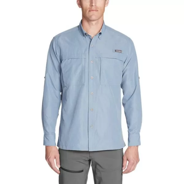 Eddie Bauer Mens Ripstop Guide LongSleeve ShirtChambray Blue