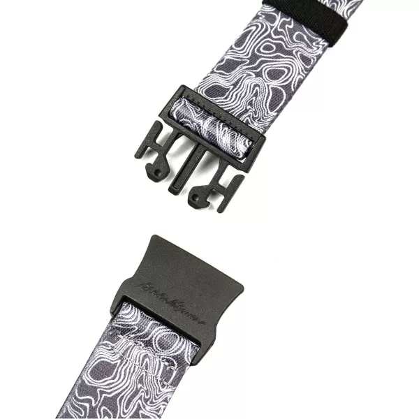 Eddie Bauer Mens Active Stretch Webbing Belts with Quick Release Buckle Multiple Colors One Size Fits MostTopographic