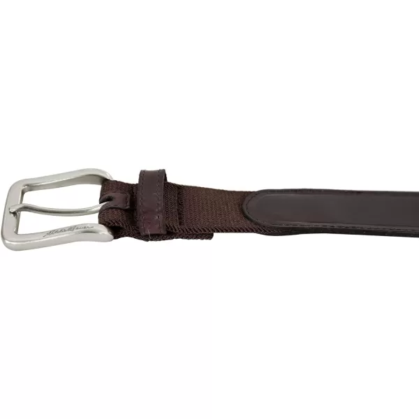 Eddie Bauer Mens Casual Leather Belt with Metal BuckleBrown Rugged