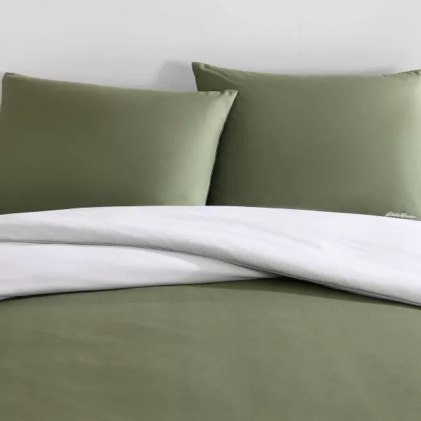 Eddie Bauer Queen Comforter Set Reversible Bedding with Matching Shams Casual Home Decor for All Seasons Skyline Stripe Green QueenKing Skyline Stripe Green