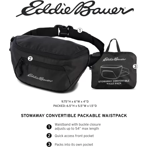 Eddie Bauer Stowaway Packable WaistpackMade from Ripstop Polyester with 2 Secure Zip PocketsMaroon