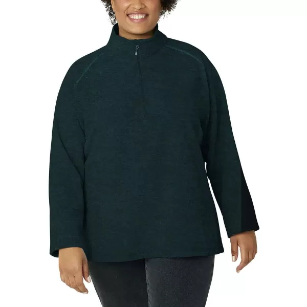 Eddie Bauer Womens Ultra Soft Fleece 14 Zip Long Sleeve Pullover TopEvergreen