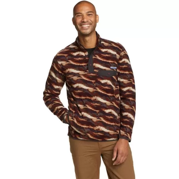 Eddie Bauer Mens Chutes LongSleeve Snap Mock Neck FleeceBurgundy