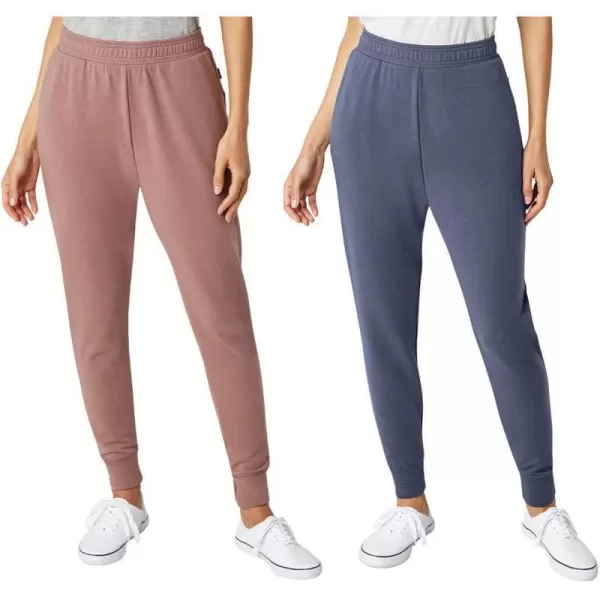 Eddie Bauer Womens 2Pack Lounge JoggersBlue Night Shadow  Pink Mauve