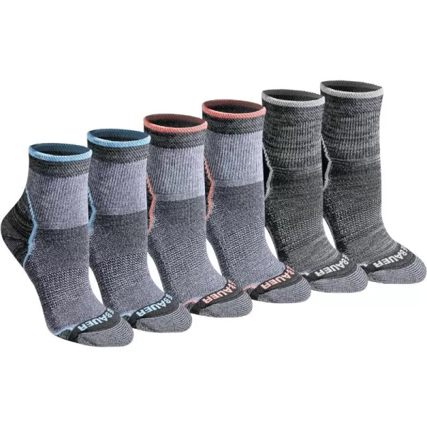 Eddie Bauer Womens Dura Dri Moisture Control 6Pair Quarter SocksCharcoal Assorted Fr 6 Pairs