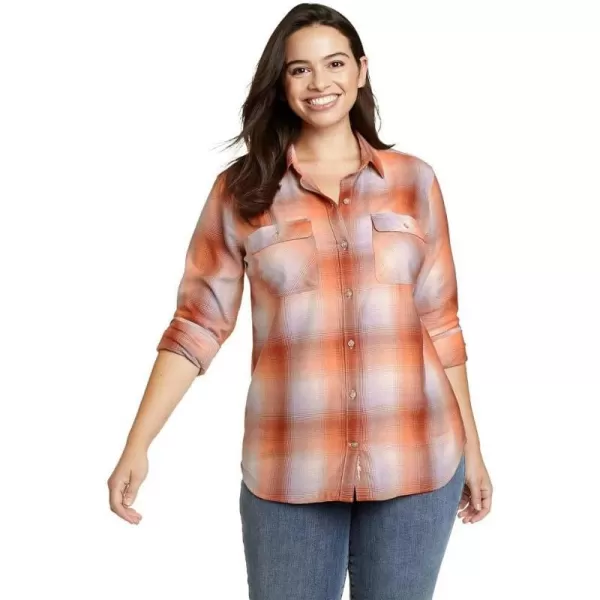 Eddie Bauer Womens Firelight Flannel ShirtBurnt Orange