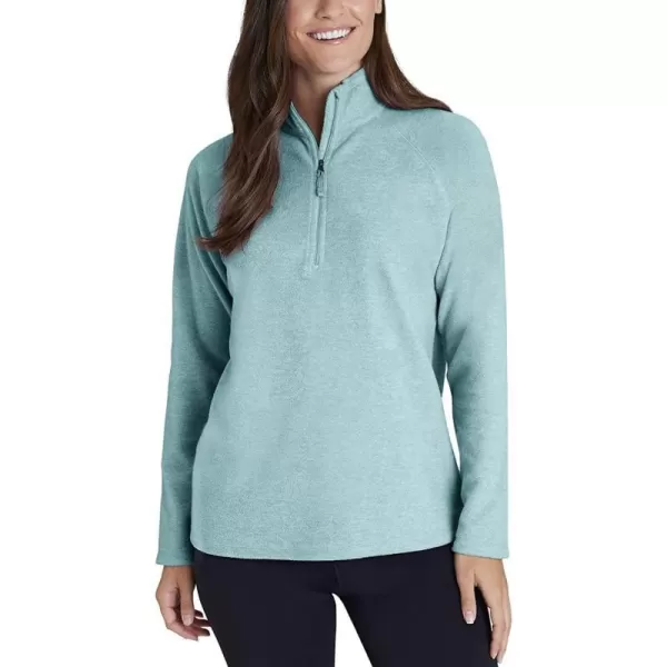 Eddie Bauer Womens Ultra Soft Fleece 14 Zip Long Sleeve Pullover TopGreen