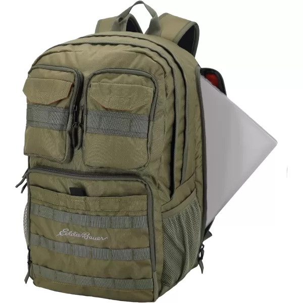 Eddie Bauer Cargo Backpack with Organization Compartments and HydrationLaptop Compatible Sleeve Moss Grey 30LMoss Grey