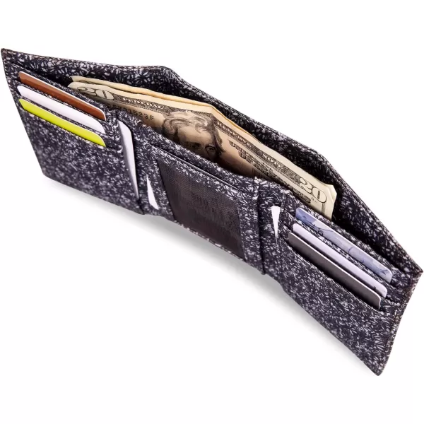 Eddie Bauer Men Signature Trifold Wallet Available Cotton Canvas Or Ripstop NylonCanvas Print  Blue