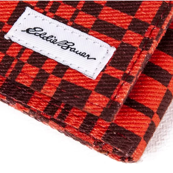 Eddie Bauer Men Signature Trifold Wallet Available Cotton Canvas Or Ripstop NylonCanvas Print  Red