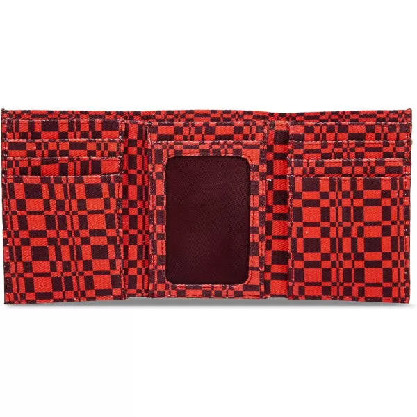 Eddie Bauer Men Signature Trifold Wallet Available Cotton Canvas Or Ripstop NylonCanvas Print  Red