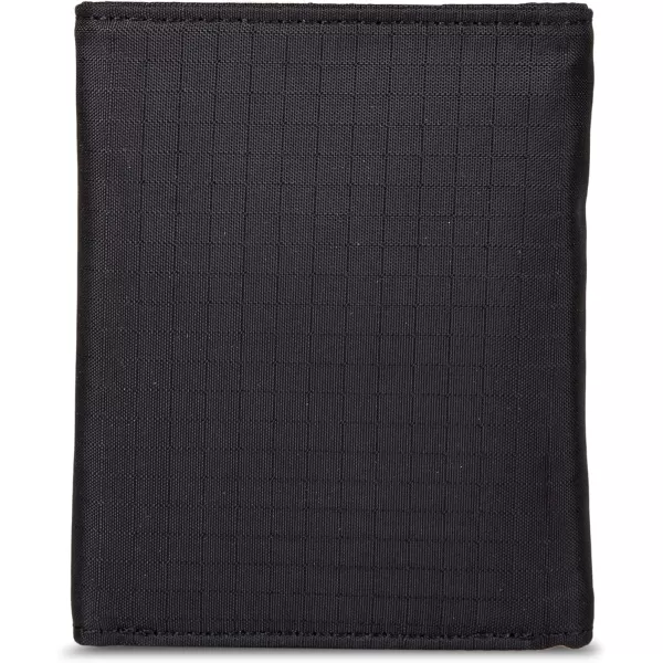 Eddie Bauer Men Signature Trifold Wallet Available Cotton Canvas Or Ripstop NylonRipstop Nylon  Black