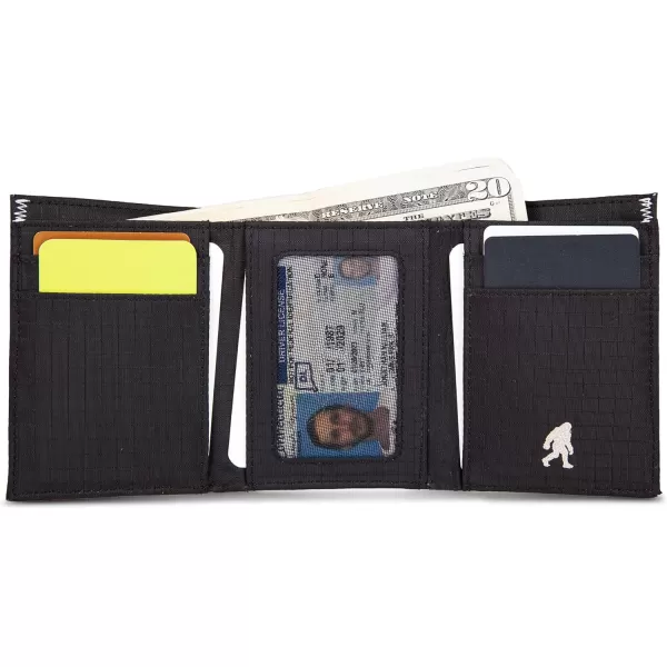 Eddie Bauer Men Signature Trifold Wallet Available Cotton Canvas Or Ripstop NylonRipstop Nylon  Black