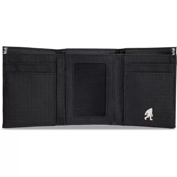 Eddie Bauer Men Signature Trifold Wallet Available Cotton Canvas Or Ripstop NylonRipstop Nylon  Black