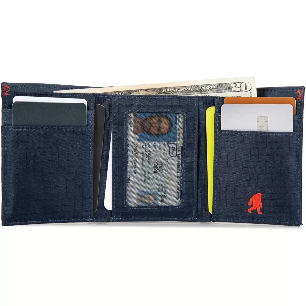 Eddie Bauer Men Signature Trifold Wallet Available Cotton Canvas Or Ripstop NylonRipstop Nylon Navy