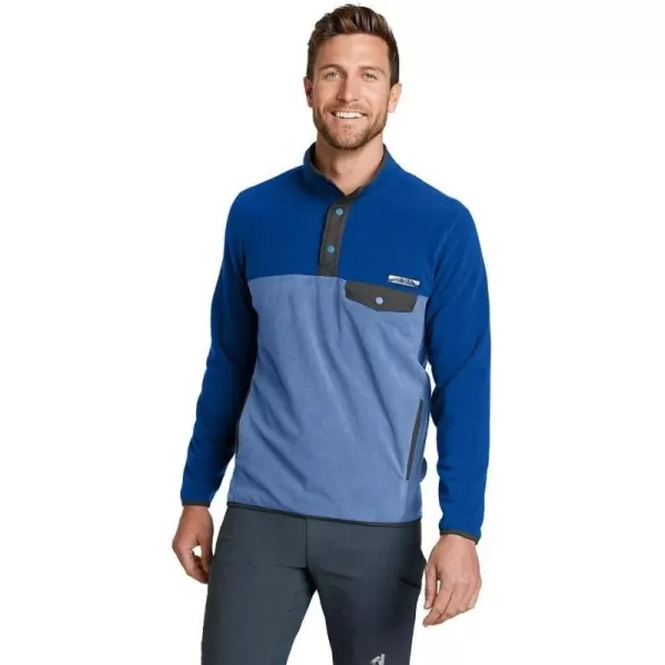 Eddie Bauer Mens Chutes LongSleeve Snap Mock Neck FleecePacific Blue