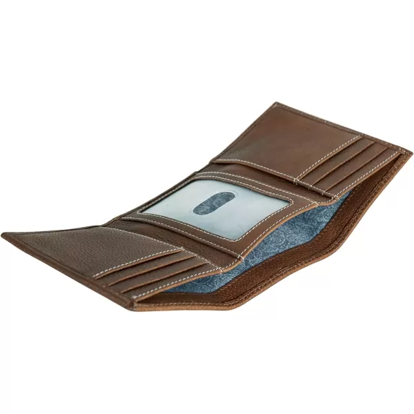 Eddie Bauer Mens Signature Top Stitch Leather Trifold Wallet with 6 Card Slots and RFID Protection Tan One SizeEddie Bauer Mens Signature Top Stitch Leather Trifold Wallet with 6 Card Slots and RFID Protection Tan One Size