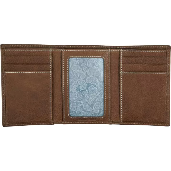 Eddie Bauer Mens Signature Top Stitch Leather Trifold Wallet with 6 Card Slots and RFID Protection Tan One SizeEddie Bauer Mens Signature Top Stitch Leather Trifold Wallet with 6 Card Slots and RFID Protection Tan One Size