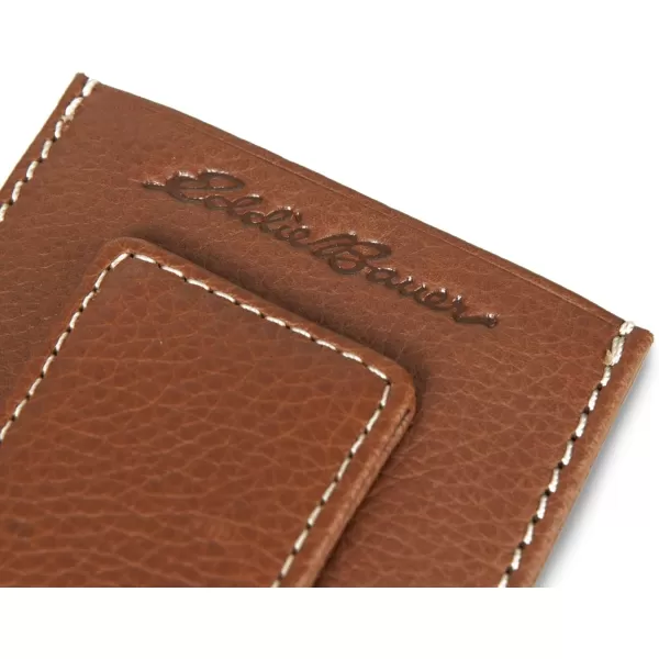 Eddie Bauer Mens Signature Top Stitch Magnetic Leather Case Wallet with 2 Card Slots and RFID Protection Tan One SizeEddie Bauer Mens Signature Top Stitch Magnetic Leather Case Wallet with 2 Card Slots and RFID Protection Tan One Size