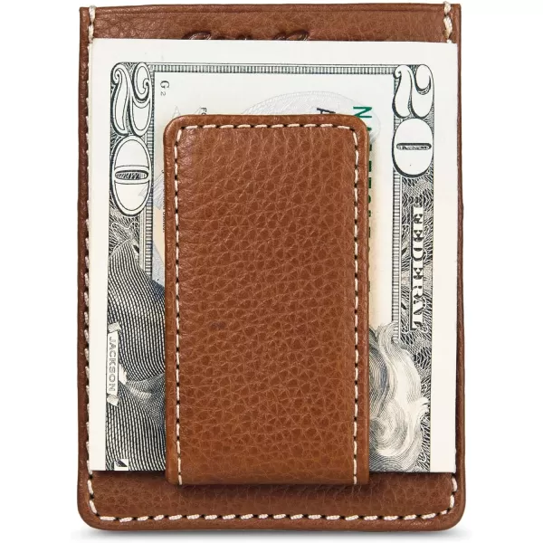 Eddie Bauer Mens Signature Top Stitch Magnetic Leather Case Wallet with 2 Card Slots and RFID Protection Tan One SizeEddie Bauer Mens Signature Top Stitch Magnetic Leather Case Wallet with 2 Card Slots and RFID Protection Tan One Size