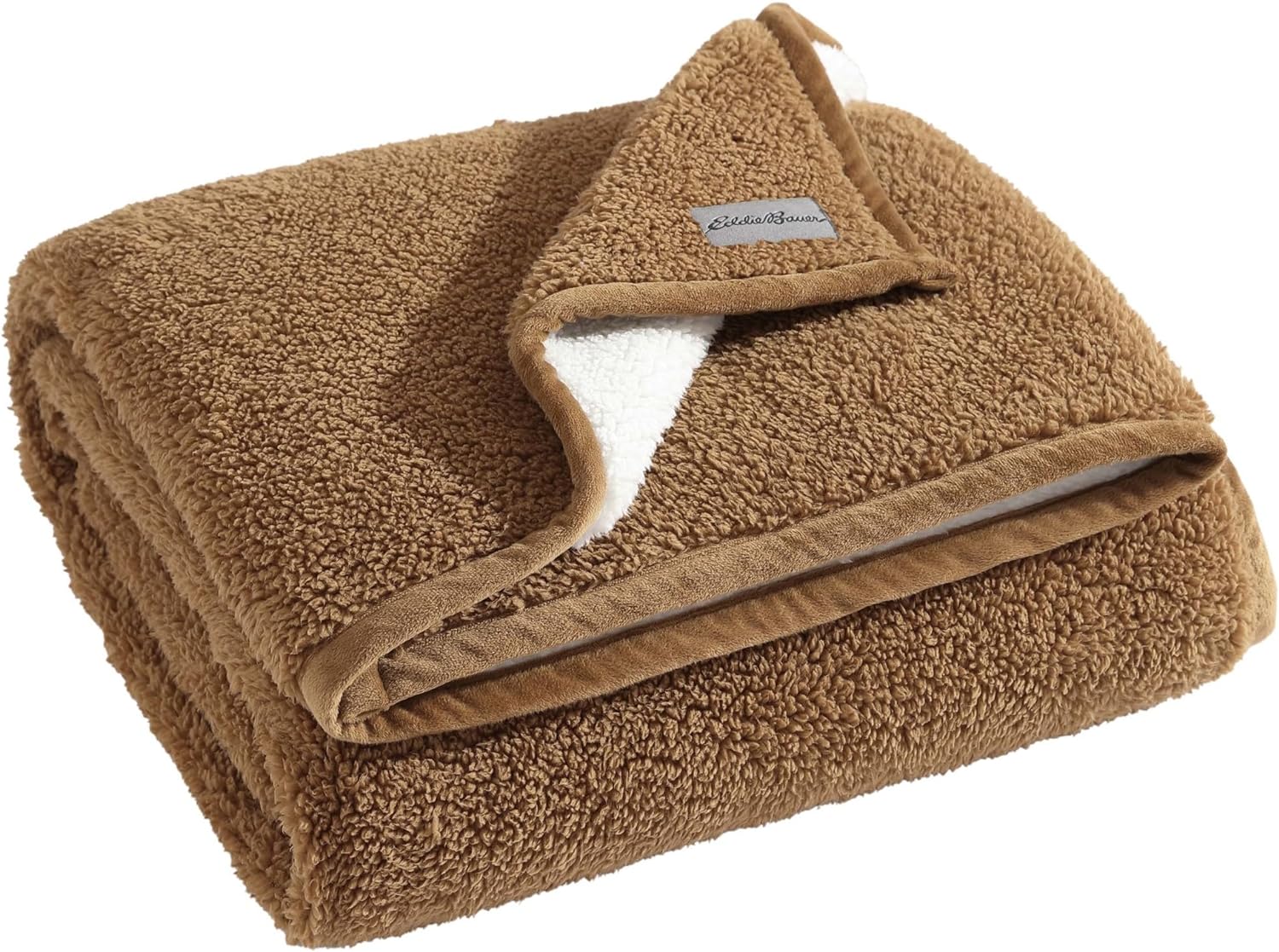 Eddie Bauer  Throw Blanket Ultra Soft Plush Sherpa Home Decor Reversible BiColored Bedding GreenWhite 50 x 60Throw Solid BrownIvory