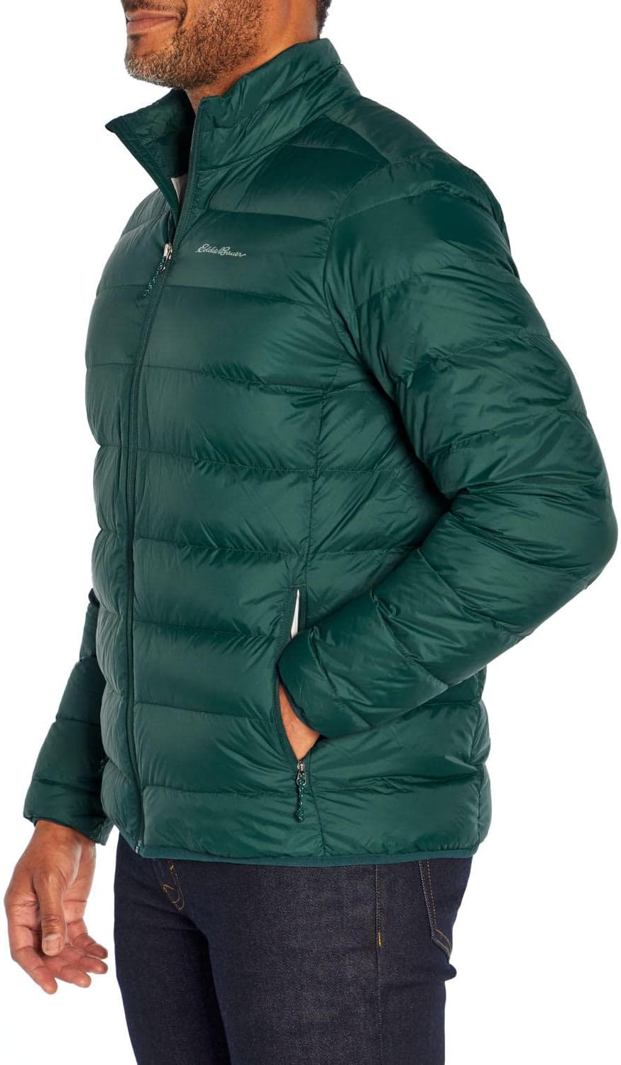 Eddie Bauer Giacca Uomo CirrusLite Down Con Cappuccio - Piumino Nero Imbottito - Taglia X-Large Tall - Lunghezza Manica Lunga