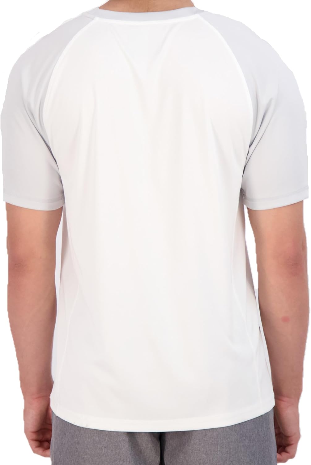 Eddie Bauer Mens Short Sleeve Colorblock Rashguard Shirt  UPF 40 Sun Protection  Tailored for Outdoor PursuitsCement