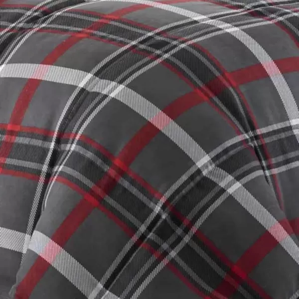 Eddie Bauer  King Comforter Set Reversible Plaid Bedding with Matching Shams Home Decor for Colder Months Willow Dark Grey KingWillow Dark GreyRed