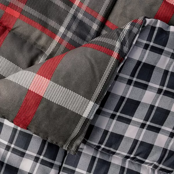 Eddie Bauer  King Comforter Set Reversible Plaid Bedding with Matching Shams Home Decor for Colder Months Willow Dark Grey KingWillow Dark GreyRed