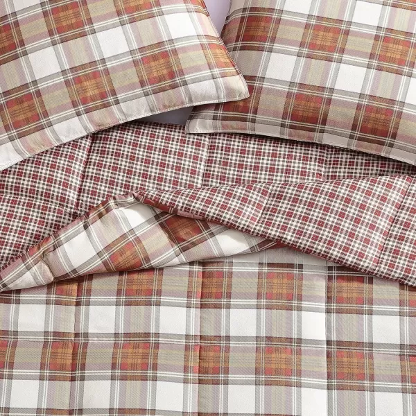 Eddie Bauer  King Duvet Cover Set Reversible Cotton Bedding with Matching Shams Stylish Home Decor for All Seasons Edgewood Red KingRed