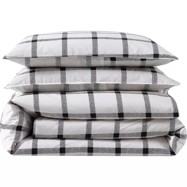 Eddie Bauer  King Duvet Cover Set Soft Cotton Bedding with Matching Shams Modern Plaid Home Decor Bunkhouse Charcoal KingCharcoal King