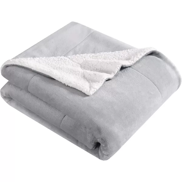 Eddie Bauer  Queen Blanket Soft Fleece Bedding with Sherpa Reverse Plush Home Decor Chrome Grey QueenChrome Grey